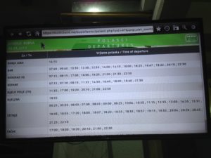 A snippet of the Budva bus schdules