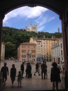 View from inside Lyon Cathedral or Cathédrale Saint-Jean-Baptiste